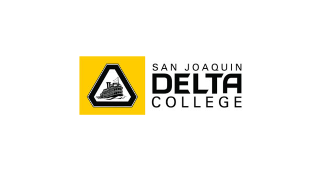 San Joaquin Delta College logo featuring a stylized riverboat emblem beside the college name.
